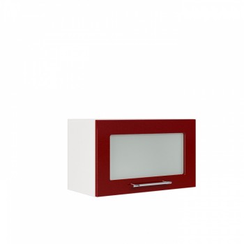 Бруклин ШВГС 600 Шкаф верхний горизонтальный со стеклом (Бетон белый/корпус Венге) в Новоцелинном - novocelinnoe.mebel54.com | фото
