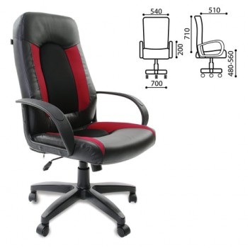 Кресло офисное BRABIX Strike EX-525 (черно-красный) в Новоцелинном - novocelinnoe.mebel54.com | фото
