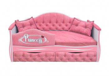 Кровать 160 серии Иллюзия 2 ящика 36 Розовый (мягкий бортик/подушки) в Новоцелинном - novocelinnoe.mebel54.com | фото
