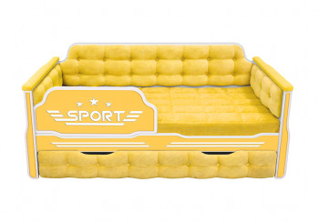 Кровать 180 серии Спорт 1 ящик 74 Жёлтый (мягкие боковые накладки) в Новоцелинном - novocelinnoe.mebel54.com | фото