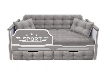 Кровать 180 серии Спорт 2 ящика 45 Серый (подушки) в Новоцелинном - novocelinnoe.mebel54.com | фото