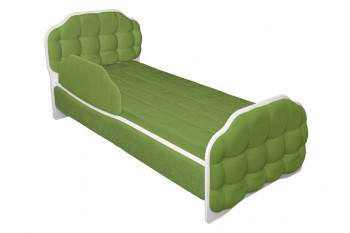 Кровать 190 Атлет Lux 76 Зелёный (мягкий бортик) в Новоцелинном - novocelinnoe.mebel54.com | фото