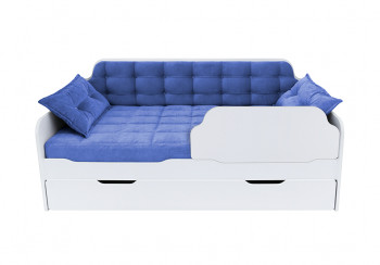 Кровать 190 серии Спорт Лайт 1 ящик 85 Синий (подушки) в Новоцелинном - novocelinnoe.mebel54.com | фото