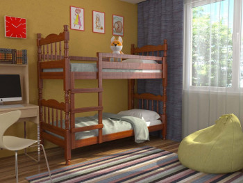 Кровать двухъярусная Соня из массива сосны 800*1890 Орех в Новоцелинном - novocelinnoe.mebel54.com | фото