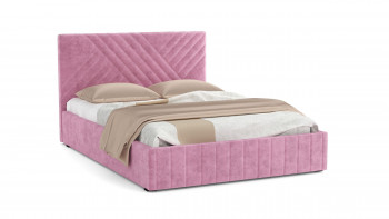 Кровать Гамма ш. 1400 (без основания для хранения) (велюр тенерифе розовый) в Новоцелинном - novocelinnoe.mebel54.com | фото