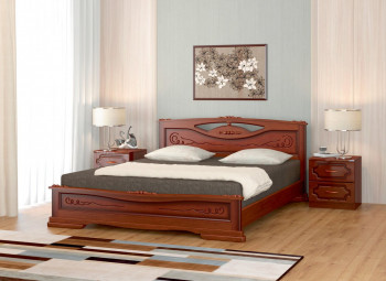 Кровать Карина-7 из массива сосны 1400*2000 Орех в Новоцелинном - novocelinnoe.mebel54.com | фото