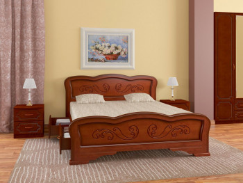 Кровать Карина-8 с ящиками из массива сосны 1600*2000 Орех в Новоцелинном - novocelinnoe.mebel54.com | фото