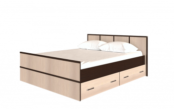Кровать Сакура с настилом и ящиками 1,4 (Венге/Лоредо) в Новоцелинном - novocelinnoe.mebel54.com | фото
