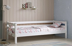 Кровать Соня Вариант 2 с задней защитой Белый полупрозрачный в Новоцелинном - novocelinnoe.mebel54.com | фото