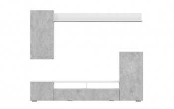 Мебель для гостиной МГС 4 (Белый/Цемент светлый) в Новоцелинном - novocelinnoe.mebel54.com | фото