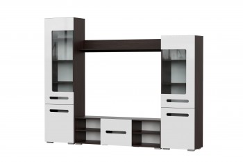 Мебель для гостиной МГС 6 (Исполнение 1/Венге/Белый глянец) в Новоцелинном - novocelinnoe.mebel54.com | фото
