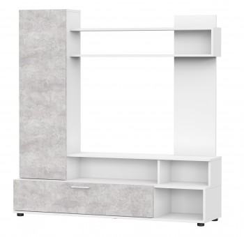 Мебель для гостиной "МГС 9" Белый / Цемент светлый в Новоцелинном - novocelinnoe.mebel54.com | фото