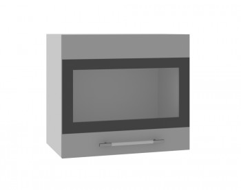 Ройс ВПГСФ 500 Шкаф верхний горизонтальный со стеклом с фотопечатью высокий (Графит софт/корпус Серый) в Новоцелинном - novocelinnoe.mebel54.com | фото