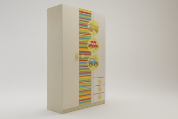 Шкаф 3-х створчатый с ящиками Клаксон (Бежевый/корпус Клен) в Новоцелинном - novocelinnoe.mebel54.com | фото