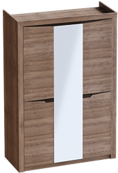 Шкаф трехдверный Соренто Дуб стирлинг/Кофе структурный матовый в Новоцелинном - novocelinnoe.mebel54.com | фото
