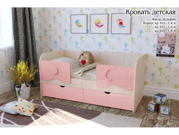Соня Кровать детская 2 ящика 1.8 Розовый глянец в Новоцелинном - novocelinnoe.mebel54.com | фото